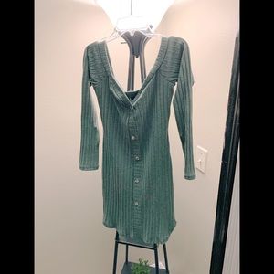 <Windsor> Green Bodycon Button Up Dress